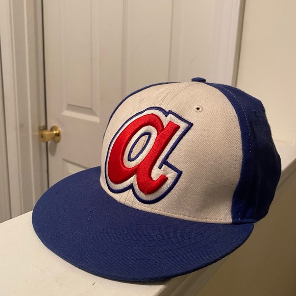 Atlanta Braves 1974 Cooperstown Collection Blue & Red Vintage Lowercase A Hat - Picture 3 of 7
